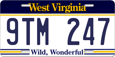WV license plate 9TM247
