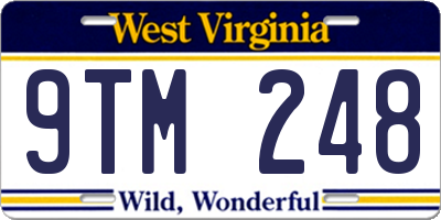WV license plate 9TM248