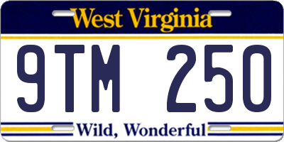 WV license plate 9TM250