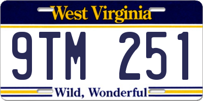 WV license plate 9TM251