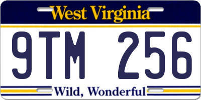 WV license plate 9TM256