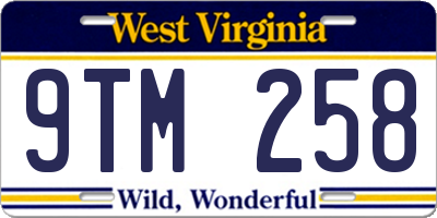 WV license plate 9TM258