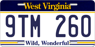 WV license plate 9TM260