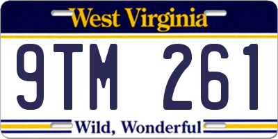 WV license plate 9TM261