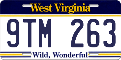 WV license plate 9TM263