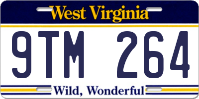 WV license plate 9TM264