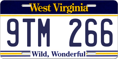WV license plate 9TM266