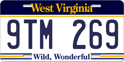 WV license plate 9TM269