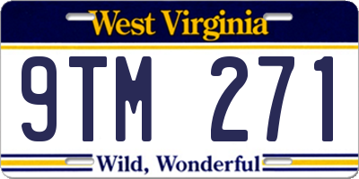 WV license plate 9TM271