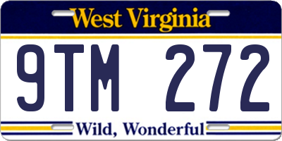 WV license plate 9TM272