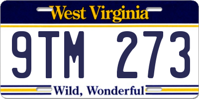 WV license plate 9TM273