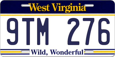 WV license plate 9TM276
