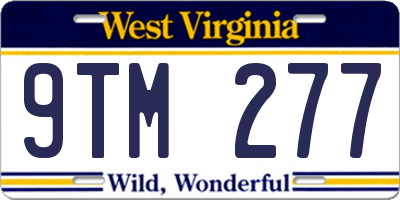 WV license plate 9TM277