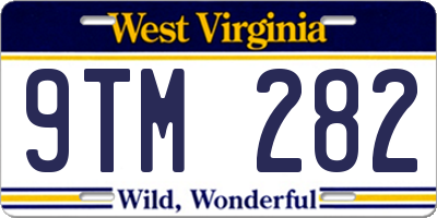 WV license plate 9TM282