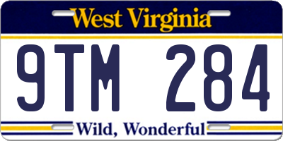 WV license plate 9TM284