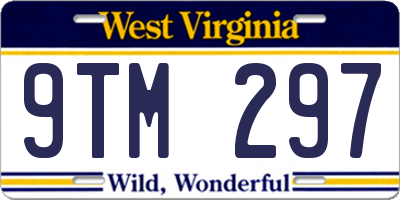WV license plate 9TM297