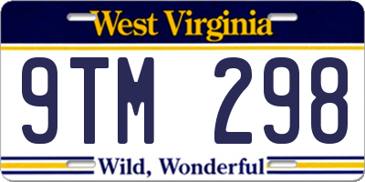 WV license plate 9TM298
