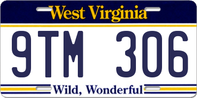 WV license plate 9TM306
