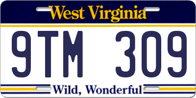 WV license plate 9TM309