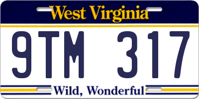 WV license plate 9TM317