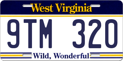 WV license plate 9TM320