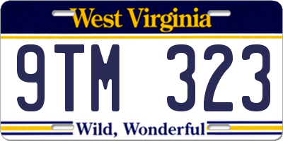 WV license plate 9TM323