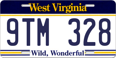 WV license plate 9TM328