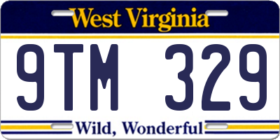 WV license plate 9TM329