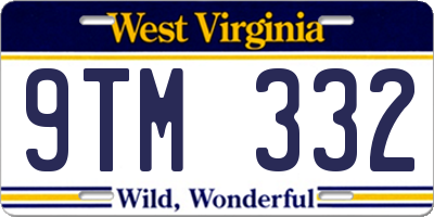 WV license plate 9TM332