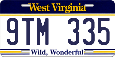 WV license plate 9TM335