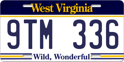 WV license plate 9TM336