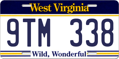 WV license plate 9TM338