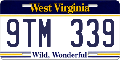 WV license plate 9TM339