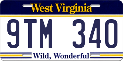 WV license plate 9TM340