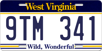 WV license plate 9TM341