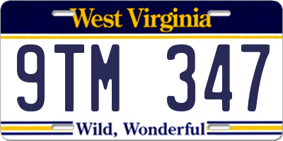 WV license plate 9TM347