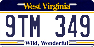 WV license plate 9TM349