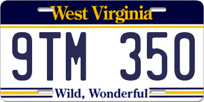 WV license plate 9TM350