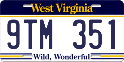 WV license plate 9TM351