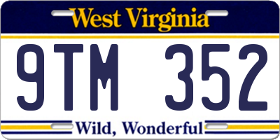 WV license plate 9TM352