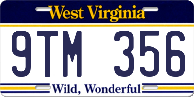 WV license plate 9TM356