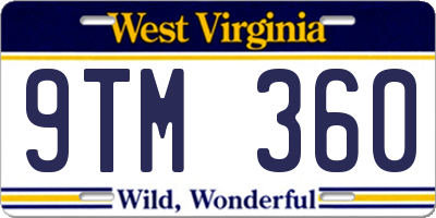 WV license plate 9TM360