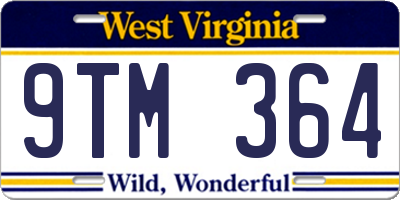 WV license plate 9TM364