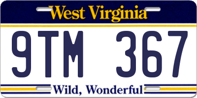 WV license plate 9TM367