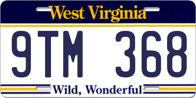 WV license plate 9TM368