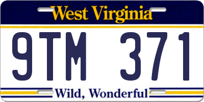 WV license plate 9TM371