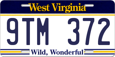 WV license plate 9TM372