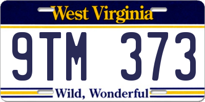 WV license plate 9TM373