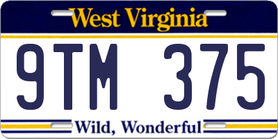 WV license plate 9TM375