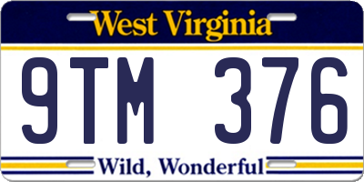 WV license plate 9TM376
